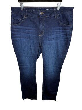 Lee Straight Leg Jeans Womens 20W Dark Wash Stretch Mid Rise Denim